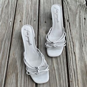 Free People Knotted Strap Gray Slide on Sandals